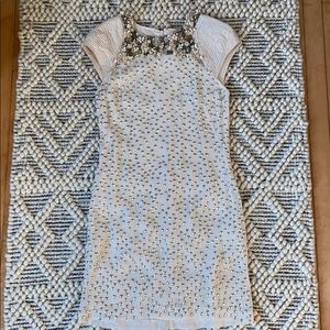 French Connection champagne jeweled dress